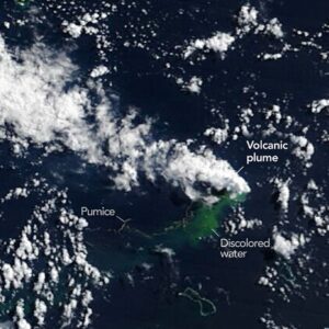 Os satélites capturaram imagens de um vulcão subaquático em erupção – mas os cientistas não têm ideia do que realmente está acontecendo no fundo do mar