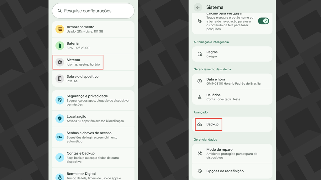 Passos para gerenciar o backup do WhatsApp nas configurações do Android