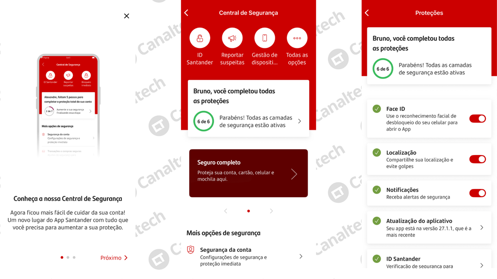 Santander libera nova central de segurança para pessoas físicas (Imagem: Captura de tela/Bruno De Blasi/Canaltech)