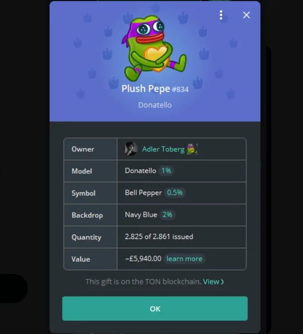 Compra de Plush Pepe por Pavel Durov adiciona combustível ao mercado TON NFT