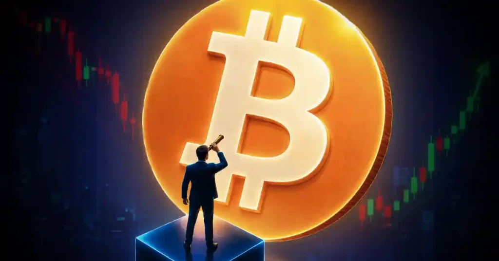 Moeda de ouro Bitcoin caindo além de uma barreira de suporte quebrada de $ 63.000.