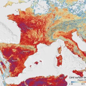 Onda de calor mortal na Europa vista do espaço, foto do dia 30 de junho de 2026