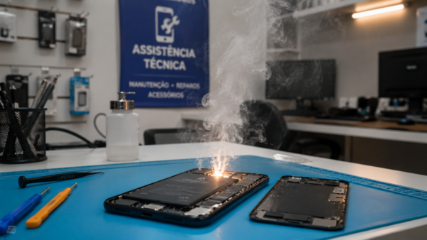Celular danificado explode e deixa técnico ferido; veja vídeo