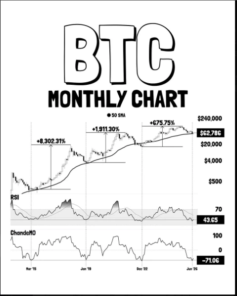 Gráfico mensal Bitcoin