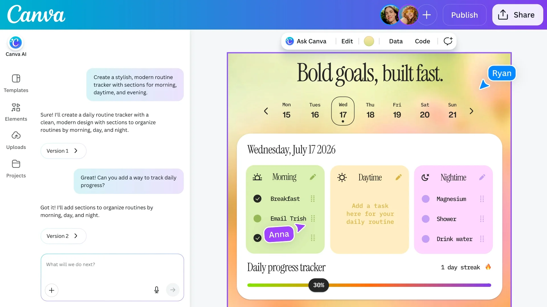 Editar informações da imagem Canva Code 2.0