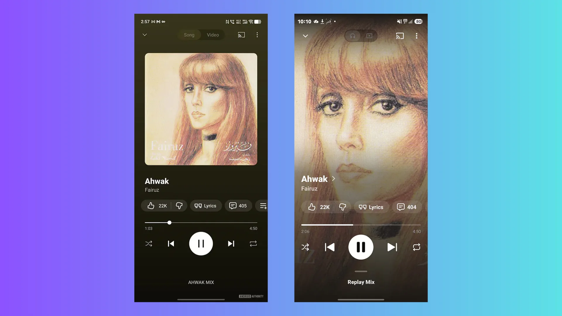 antes e depois yt music