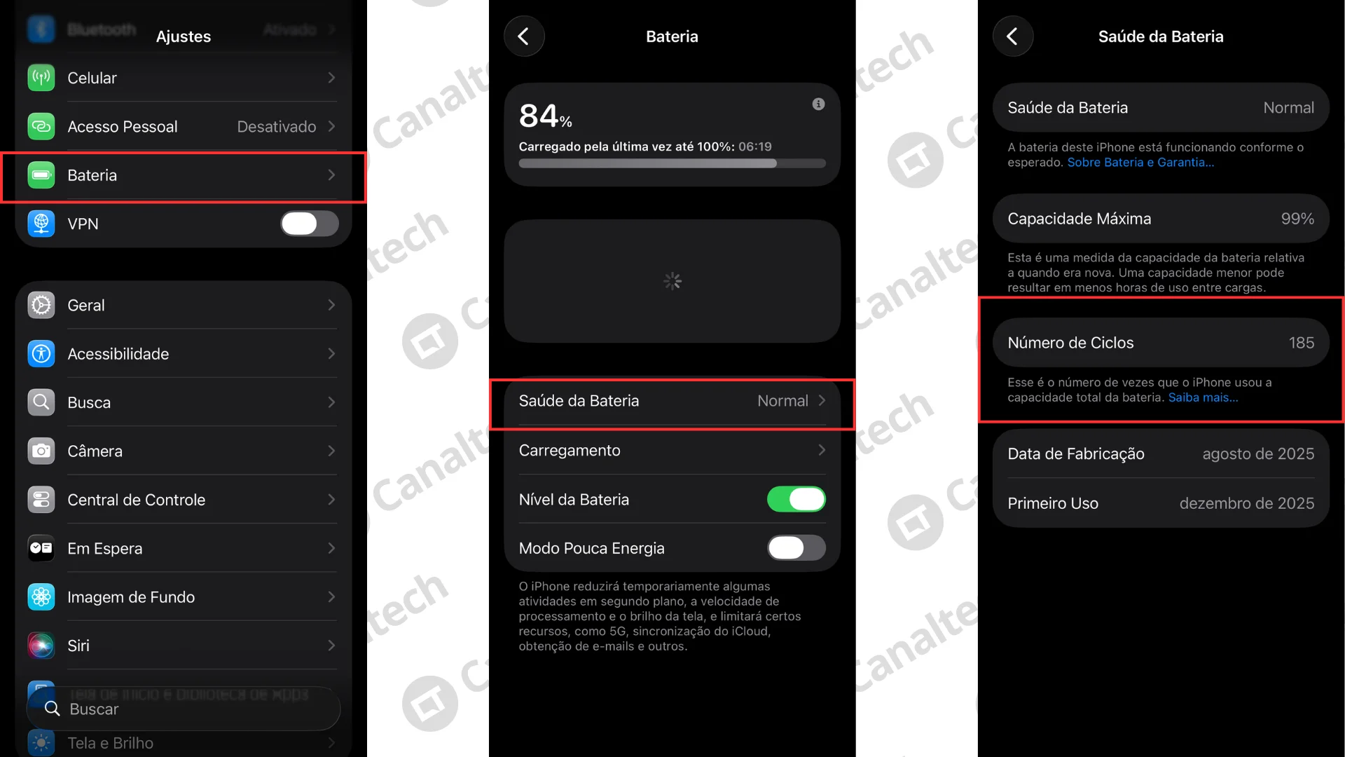 Como saber quantos ciclos de carga o iPhone j&aacute; teve