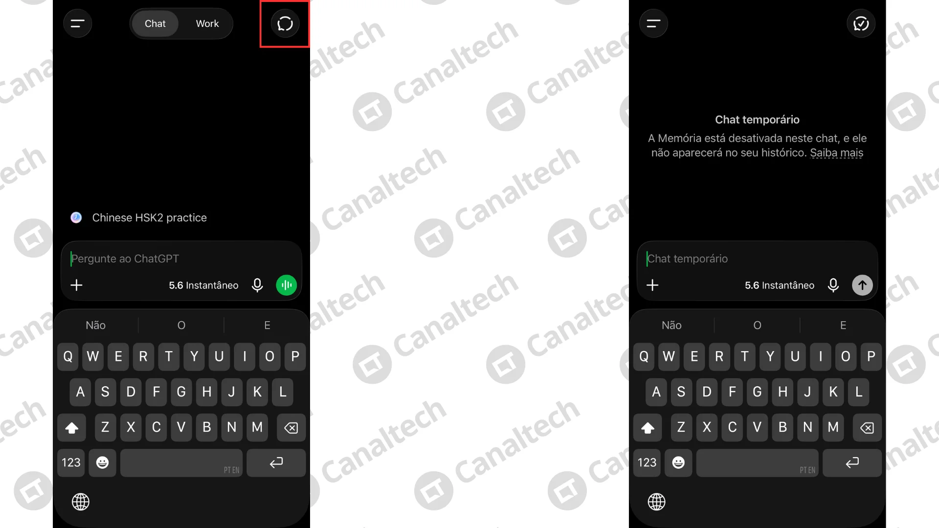 Editar informações da imagem Como abrir uma conversa temporária no ChatGPT