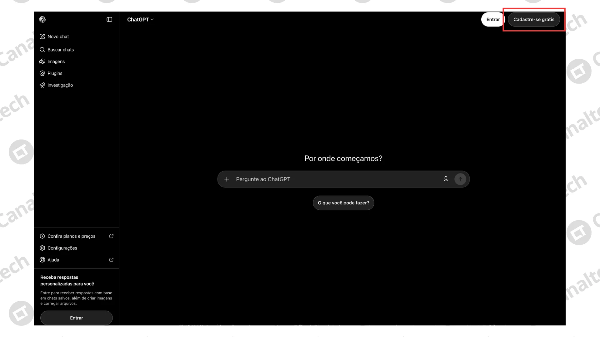 Editar informações da imagem Como criar uma conta no ChatGPT pelo computador