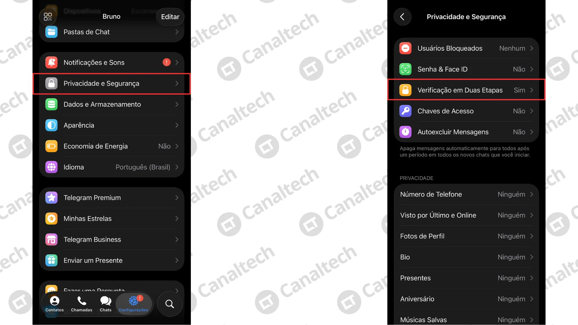 Como ativar a verificação em duas etapas do Telegram