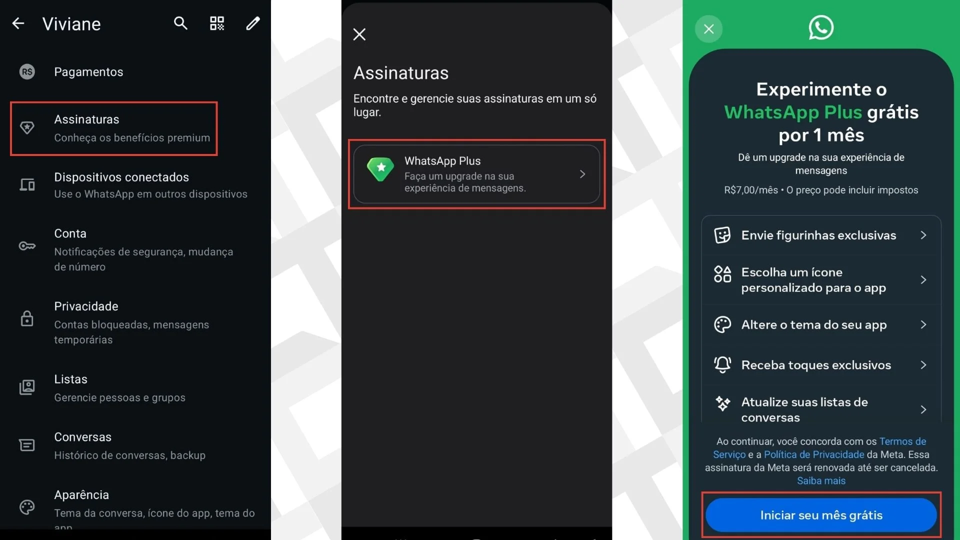 Editar informações da imagem Passos para assinar o WhatsApp Plus
