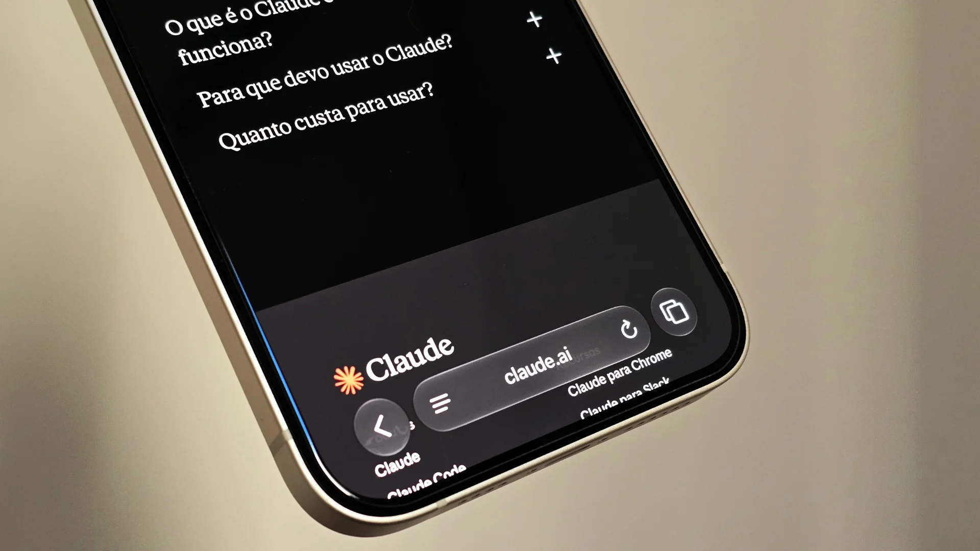 Editar informações da imagem Claude site
