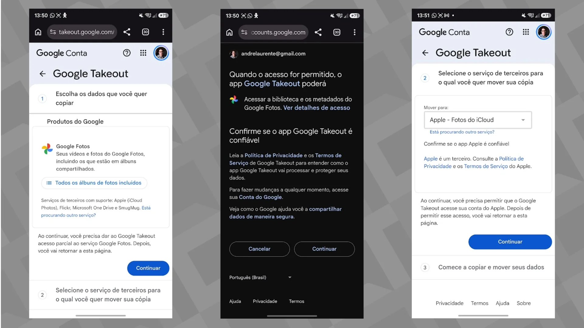 Transferir Google Fotos iCloud