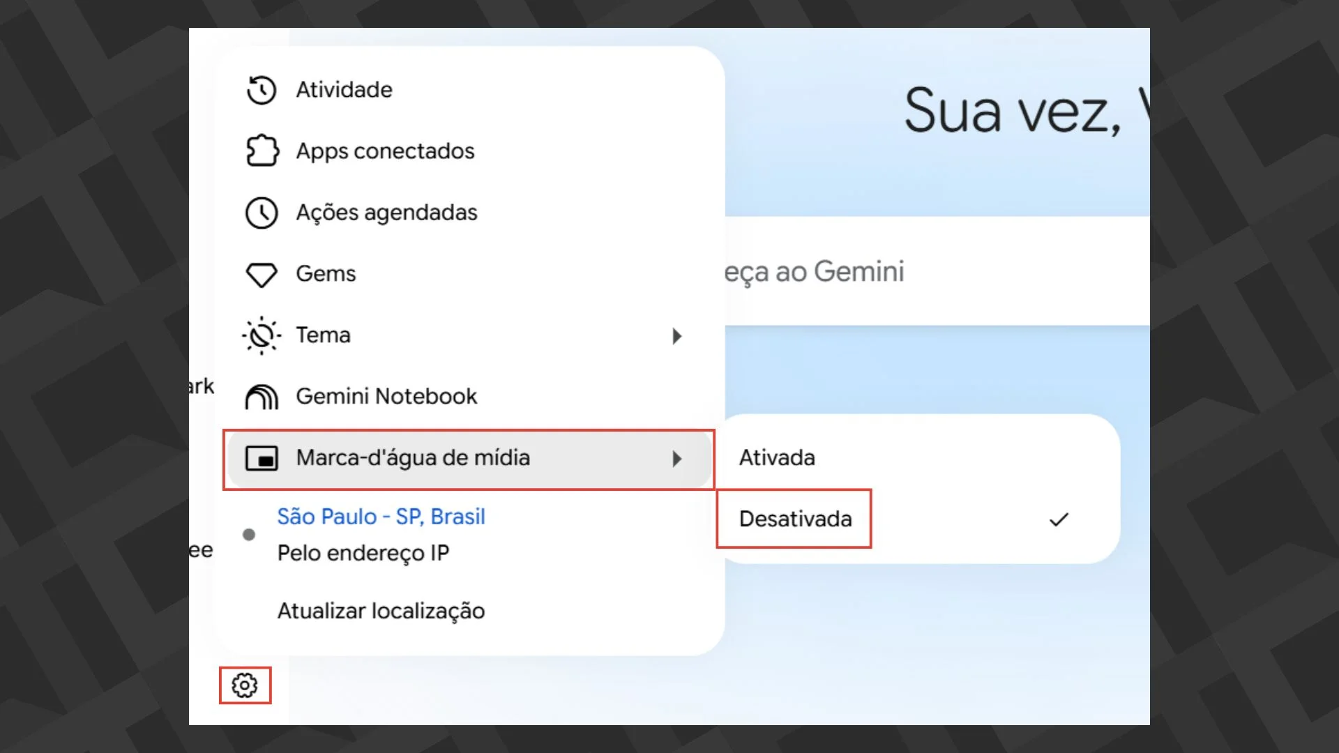 Editar informações da imagem Desativar marca d'água Gemini