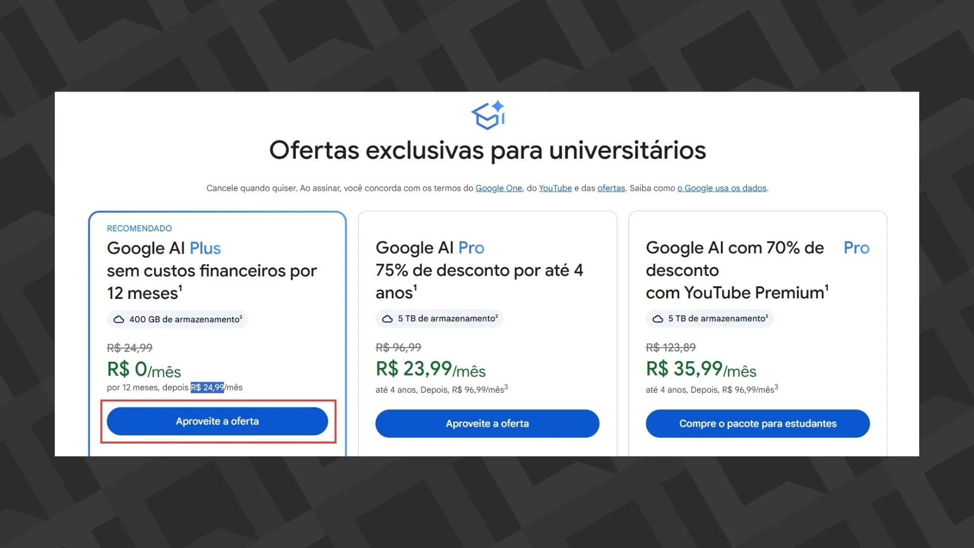 Google AI Plus gr&aacute;tis para estudantes