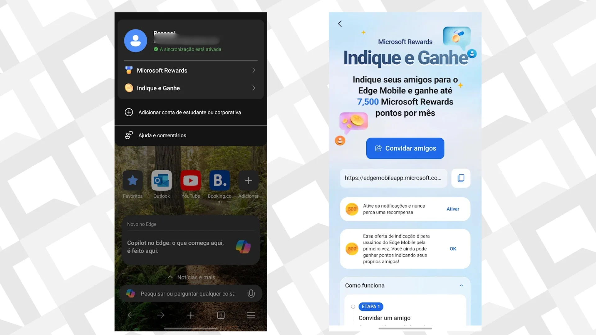 Editar informações da imagem Microsoft Edge Indique e Ganhe
