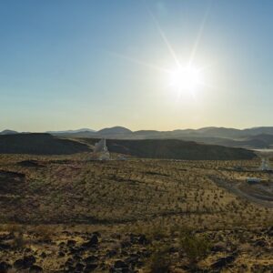 Panorama apresentando as antenas de 34 metros do Complexo Goldstone da DSN
