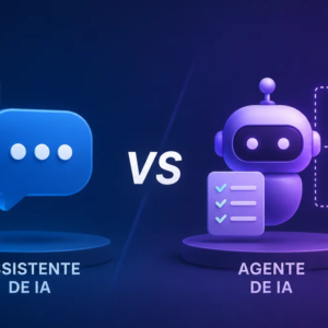 Qual é a diferença entre assistente e agente de IA?