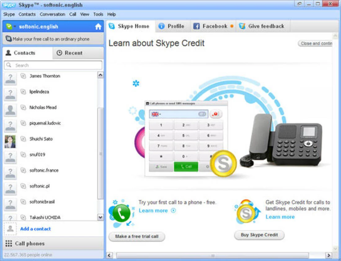 Editar informações da imagem Skype nos primórdios