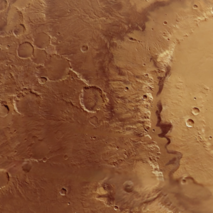 Voe ao redor da cratera Schiaparelli com a Mars Express