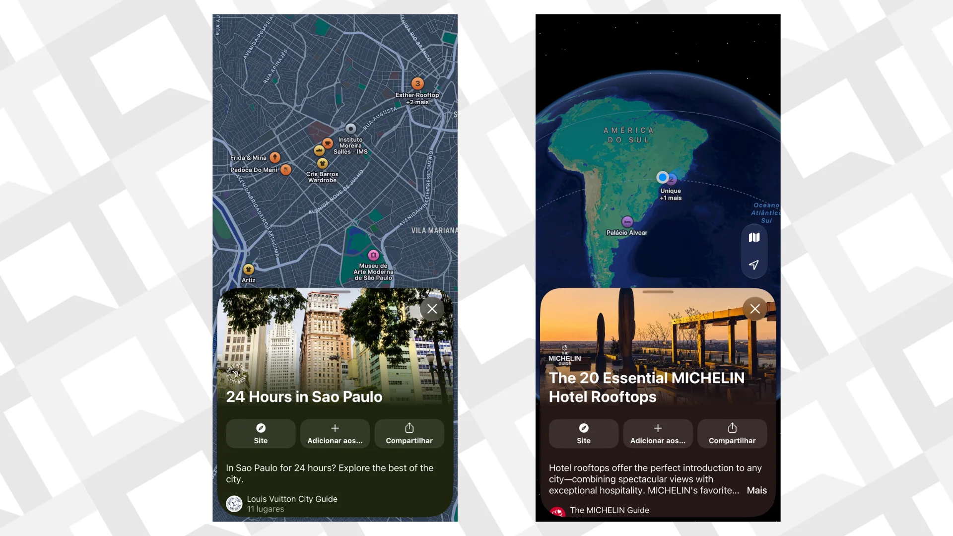 Editar informações da imagem Apple Maps guias