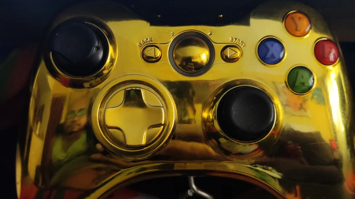 Editar informações da imagem Controle XBOX 360 Gold Chrome