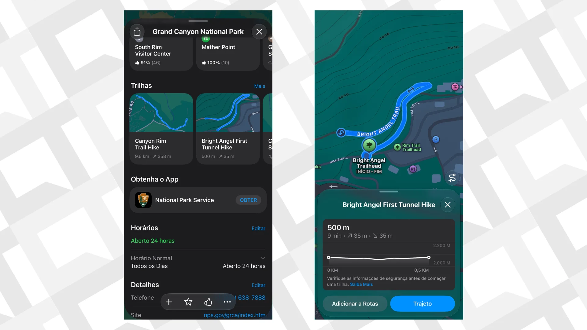 Editar informações da imagem Apple Maps trilha