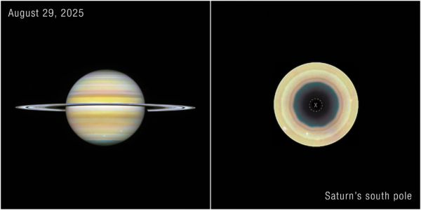 Hubble da NASA rastreia novo decágono circundando o pólo sul de Saturno