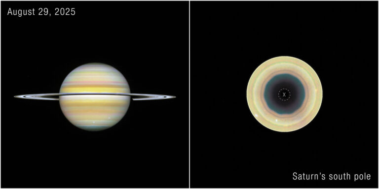 Hubble rastreia novo decágono circundando o pólo sul de Saturno
