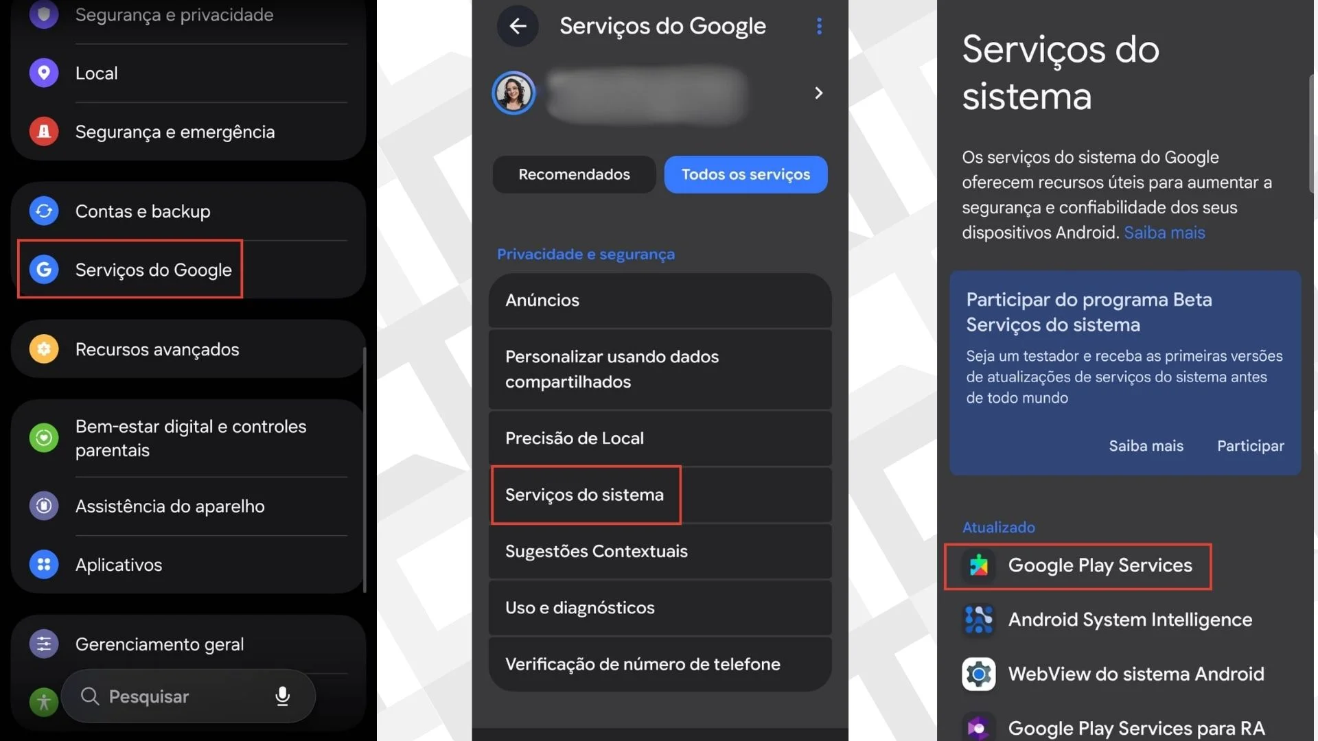 Editar informações da imagem Tela de atualizações - Android
