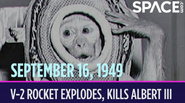 Neste dia no espaço! 16 de setembro de 1949: O lançamento americano de um foguete V-2 explode, matando seu macaco passageiro Albert III
