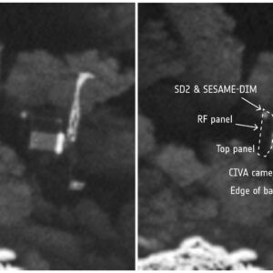 Neste dia no espaço! 2 de setembro de 2016: A espaçonave Rosetta encontra o módulo de pouso Philae, há muito perdido, no cometa 67P após 2 anos de pesquisa