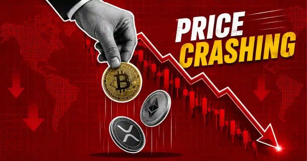 Soltando manualmente moedas BTC, ETH e XRP ao longo da linha descendente do gráfico.