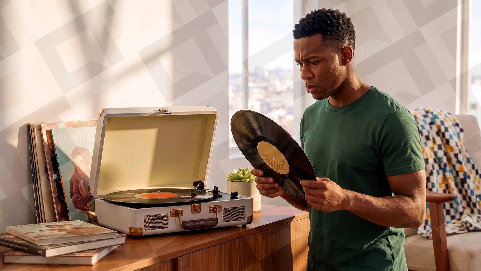 Editar informações da imagem Vinil e "vitrola" de de maleta