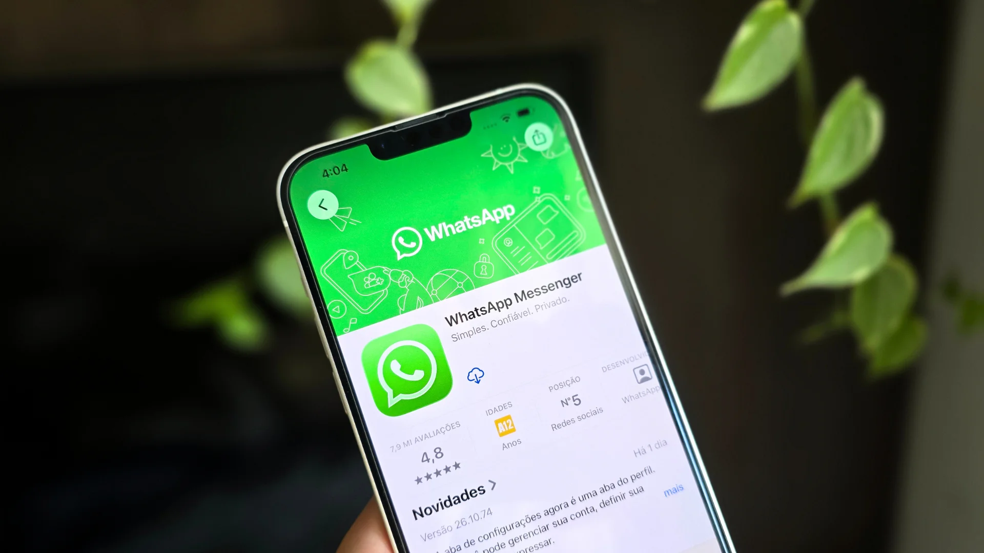 Editar informações da imagem WhatsApp App Store