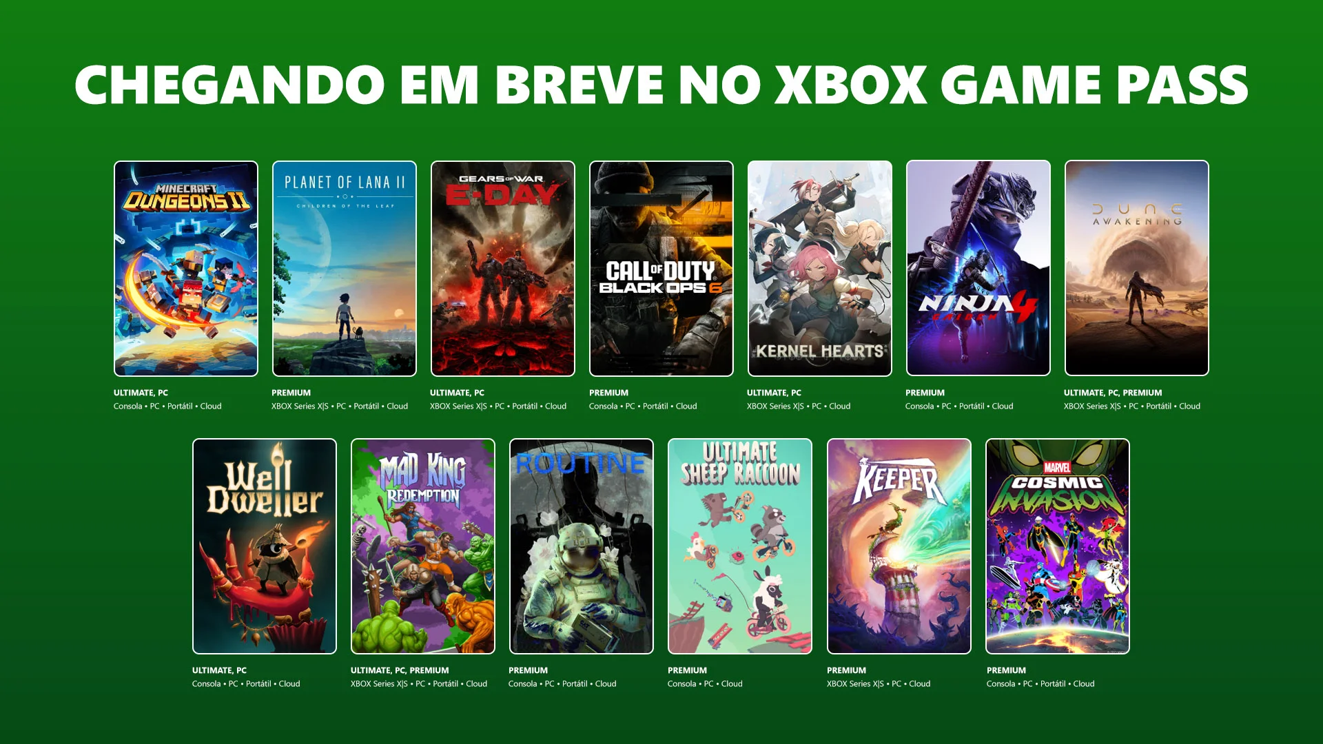 XBOX Game Pass setembro 2026