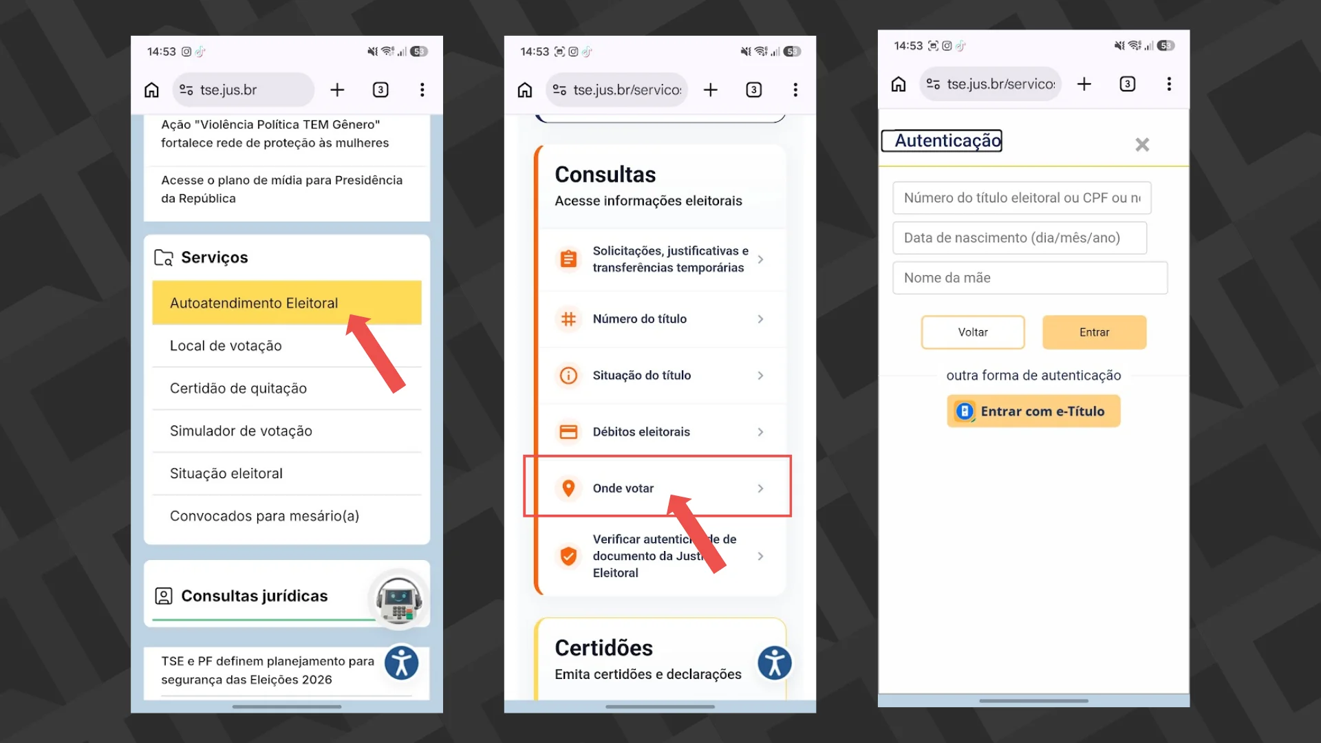 Editar informações da imagem tutorial onde votar