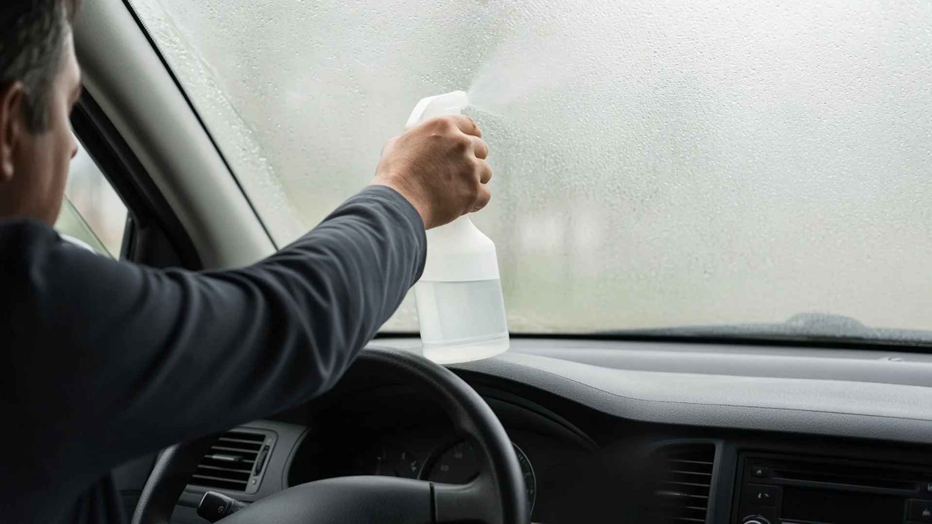 Editar informações da imagem Pessoa limpando vidro do carro