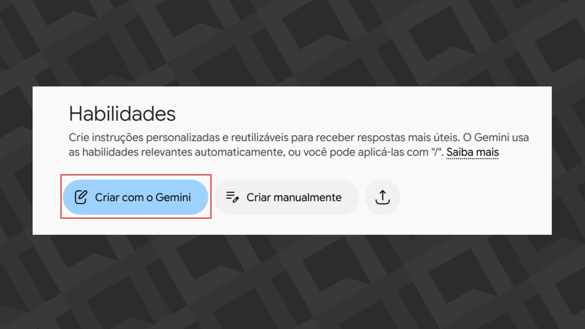 Editar informações da imagem Skills - Habilidades - Gemini