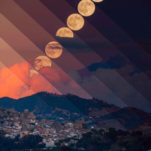 APOD: 2026, 1º de outubro - Lua Cheia com a erupção do Monte Etna