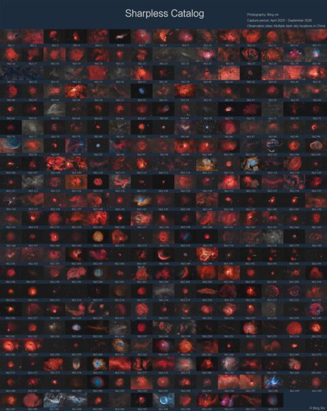 APOD: 2026, 2 de outubro - O Catálogo Completo Sharpless: 313 Nebulosas