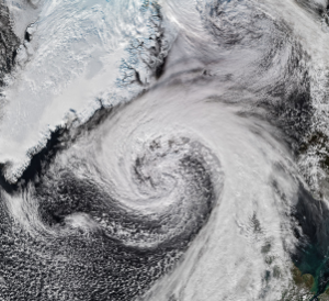 Ciclone extratropical passa pela Islândia