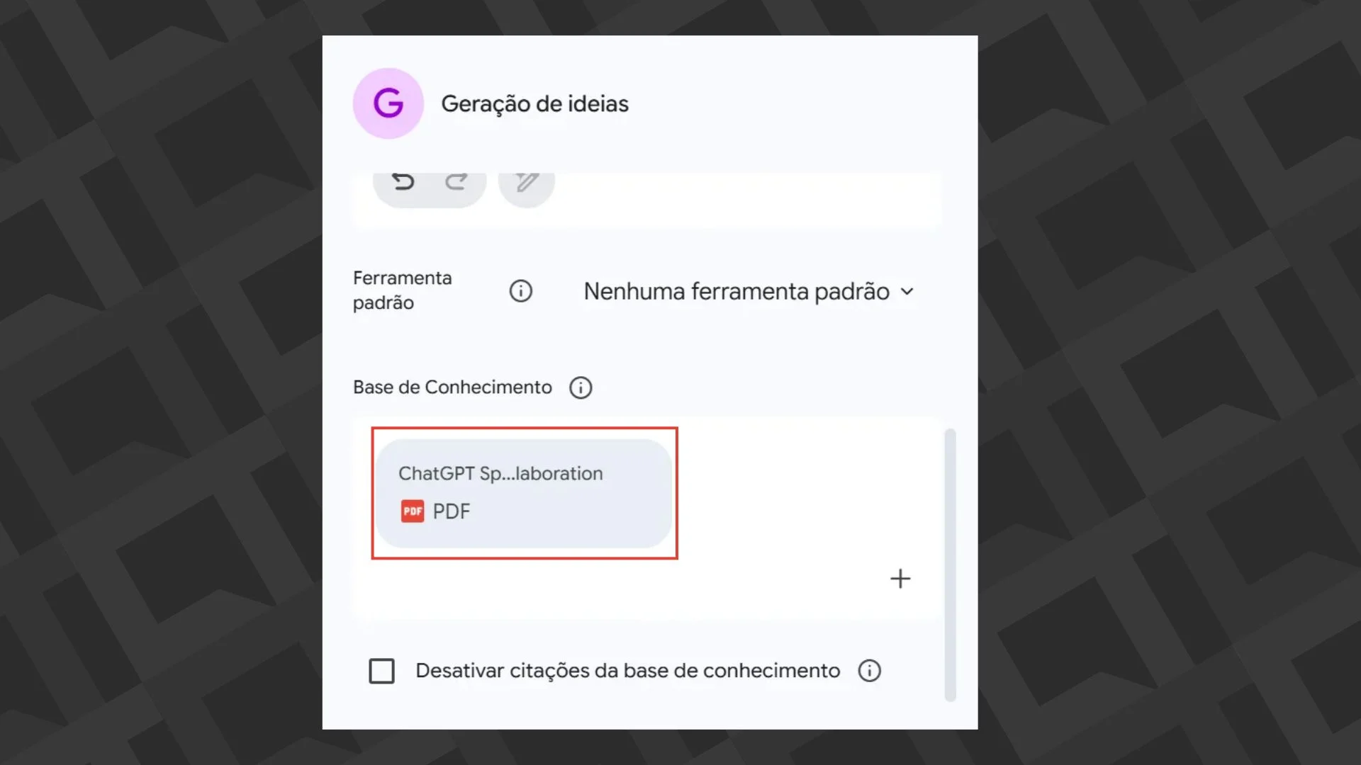 Editar informações da imagem Salvar arquivos do Gemini Gem