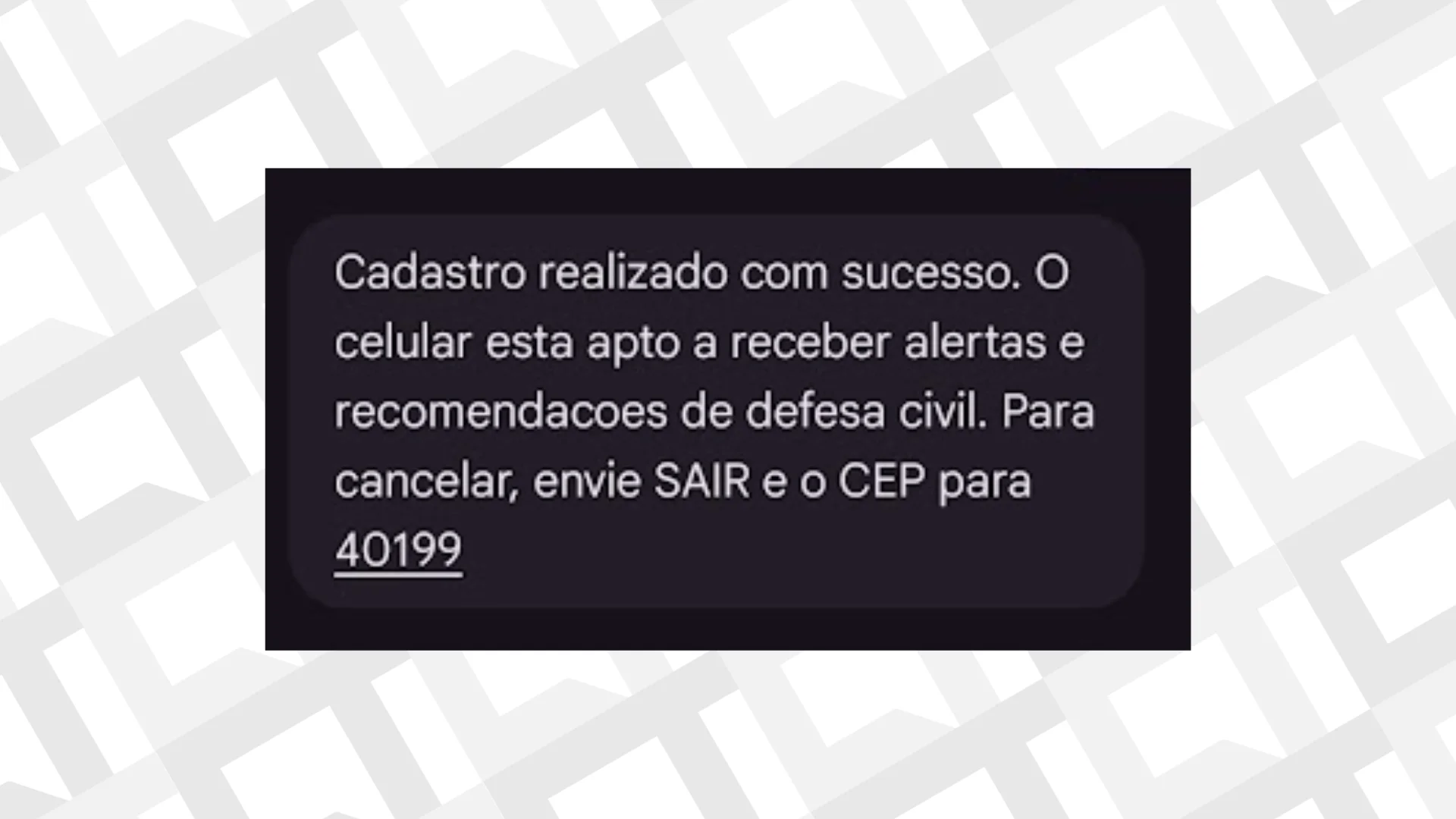 Cadastro Defesa Civil SMS