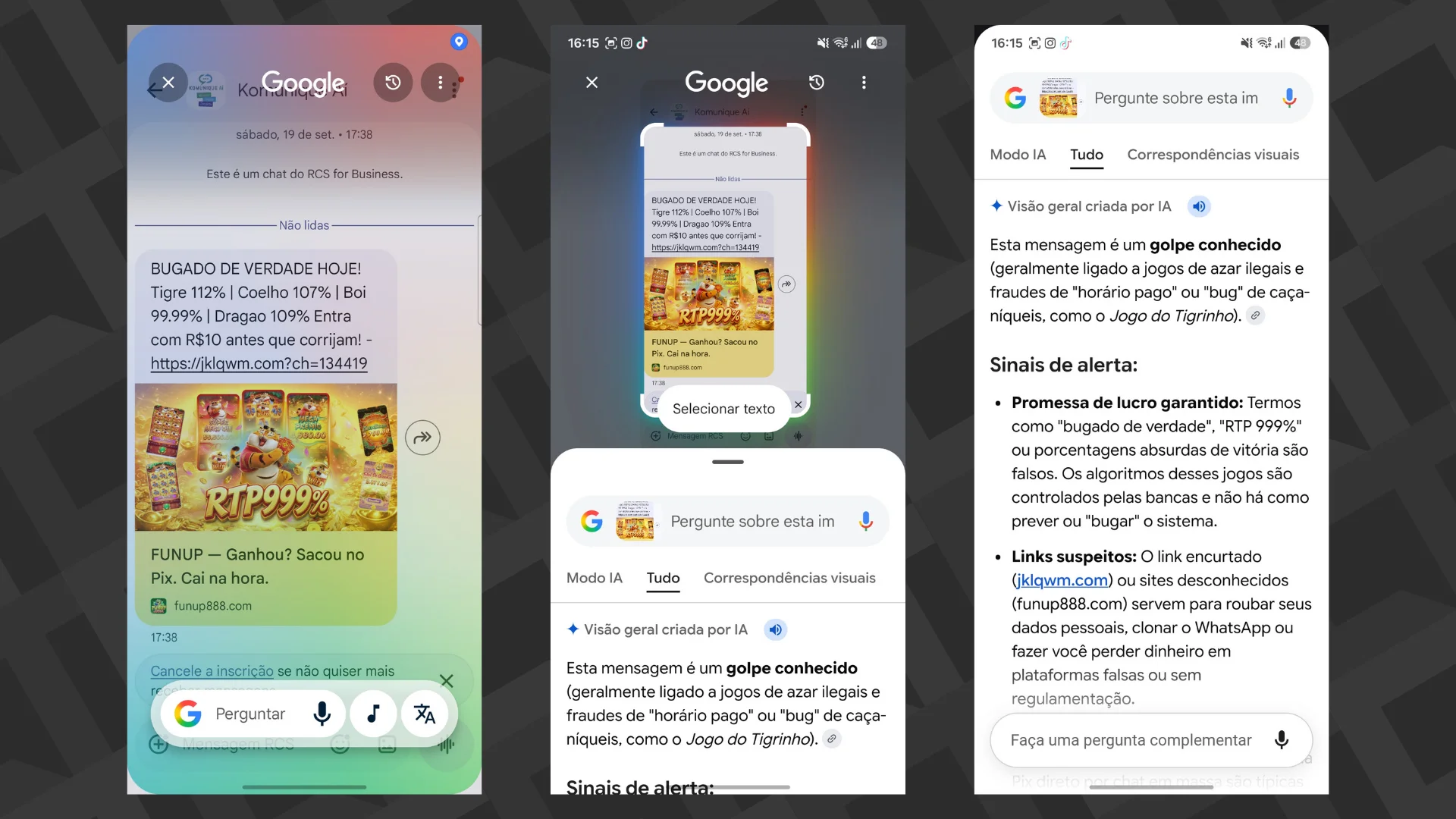 TESTE circule para pesquisar google
