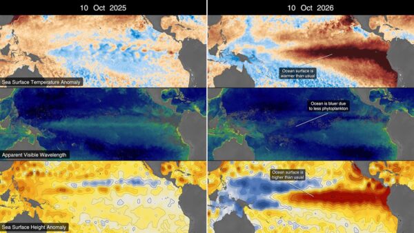 Satélites da NASA observam o histórico El Niño de 2026
