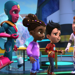 'Space Gal' Emily Calandrelli é lançada no Universo Marvel esta semana na série 'Homem de Ferro' da Disney Jr.