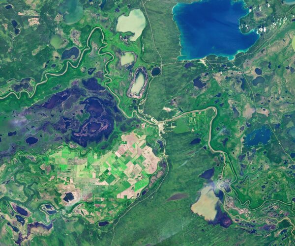 Uma “ilha” agrícola no Delta do Rio Saskatchewan